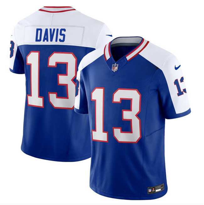 Men & Women & Youth Buffalo Bills #13 Gabe Davis Blue White 2023 F.U.S.E. Throwback Vapor Untouchable Limited Football Stitched Jersey